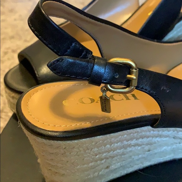 Coach black open toes espadrille size 6 1/2 - Picture 3 of 5